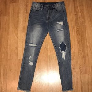 Ankle Length Distressed/Patched Jeans